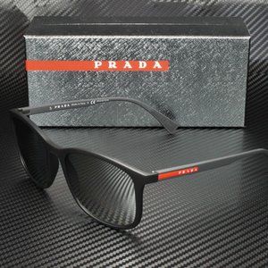 Prada Men's Black Grey and Silver Sunglasses!